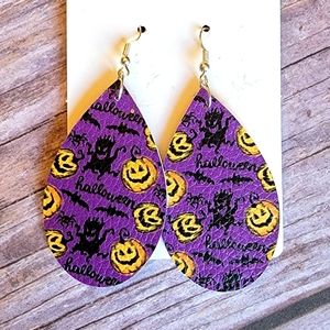 Halloween Faux Leather Earrings